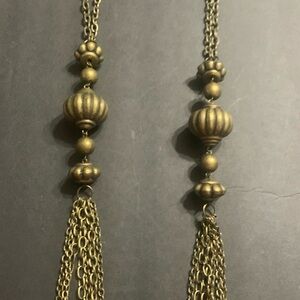 Antique Gold 36 in statement layering chain necklace